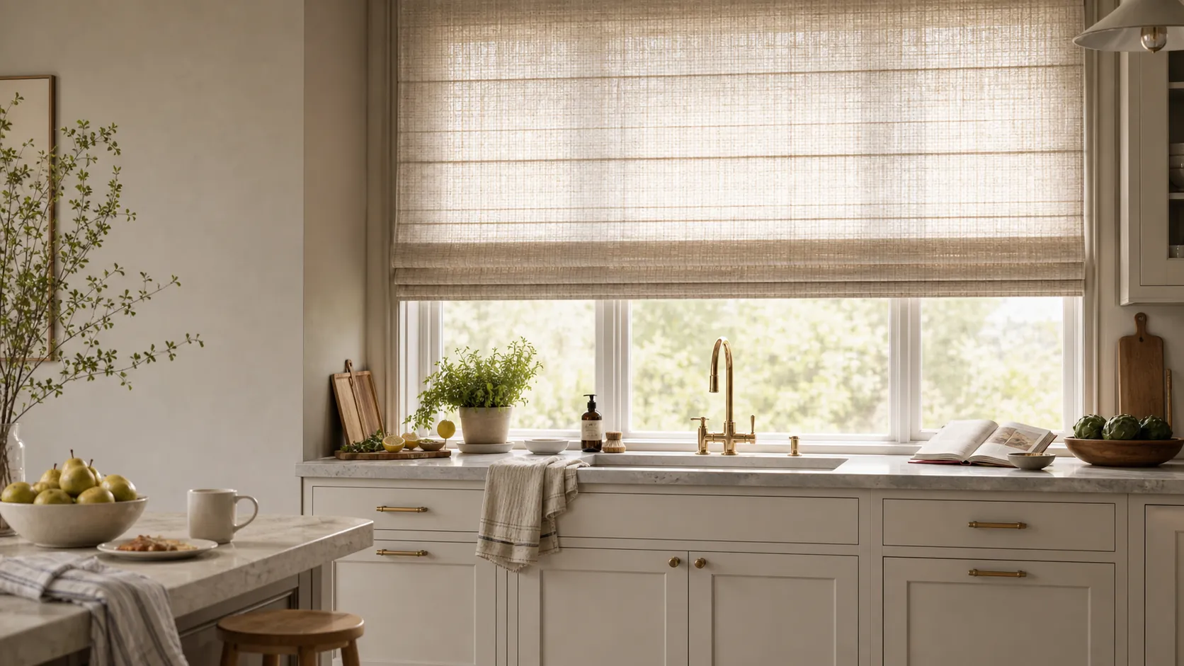 Roman blinds in a Thread-dressed kitchen
